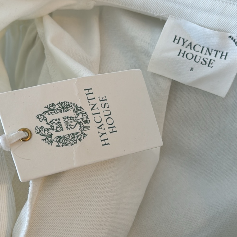 Hyacinth House NEW White Front Zip Denim Puff Sleeve Mini Dress Size Small - Picture 11 of 11